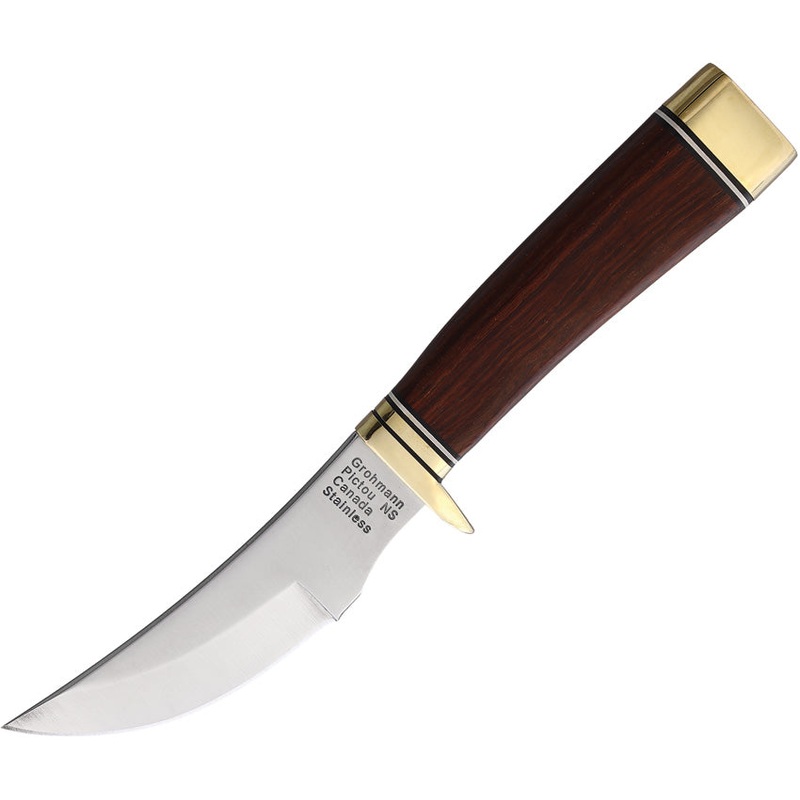 Grohmann Deep Woods Hunter Rosewood Stainless Fixed Blade Knife w/ Sheath 105S