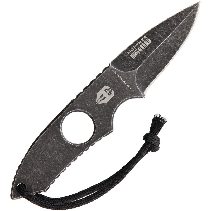 Hoffner Knives Bodyguard Black 2Cr13 Stainless Fixed Blade Neck Knife w/ TA39