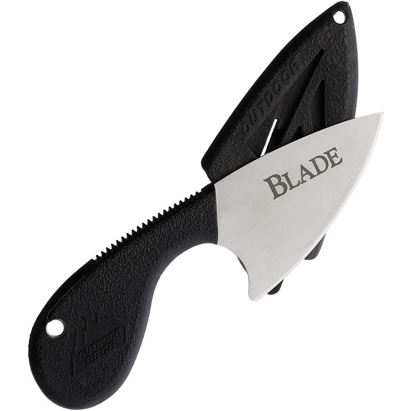 Outdoor Edge Small Wedge Black ABS Stainless Fixed Blade Knife w/ Sheath WG1B