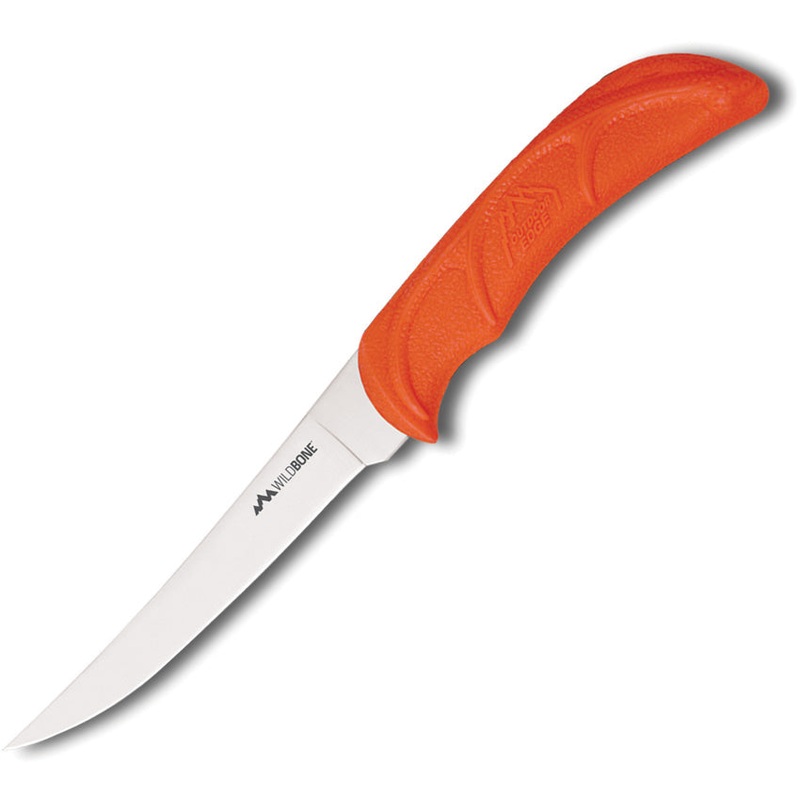 Outdoor Edge Wild Game Boning Orange TPR Stainless Fixed Blade Knife WGB50C
