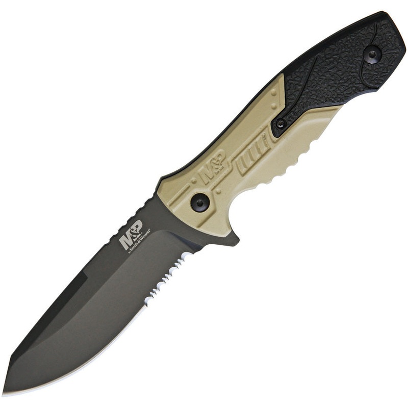 Smith & Wesson M&P Brown & Black Aluminum 8Cr13MoV Fixed Blade Knife MPF2CSCP