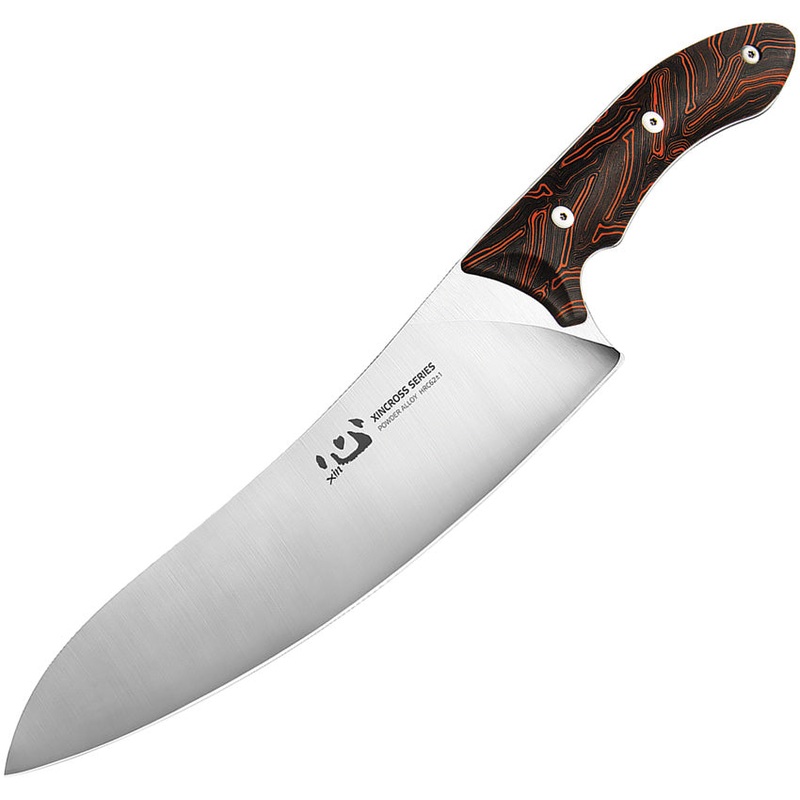 Xin Cutlery Tactical Style Chef's Black/Orange Stainless Kitchen Knife 143