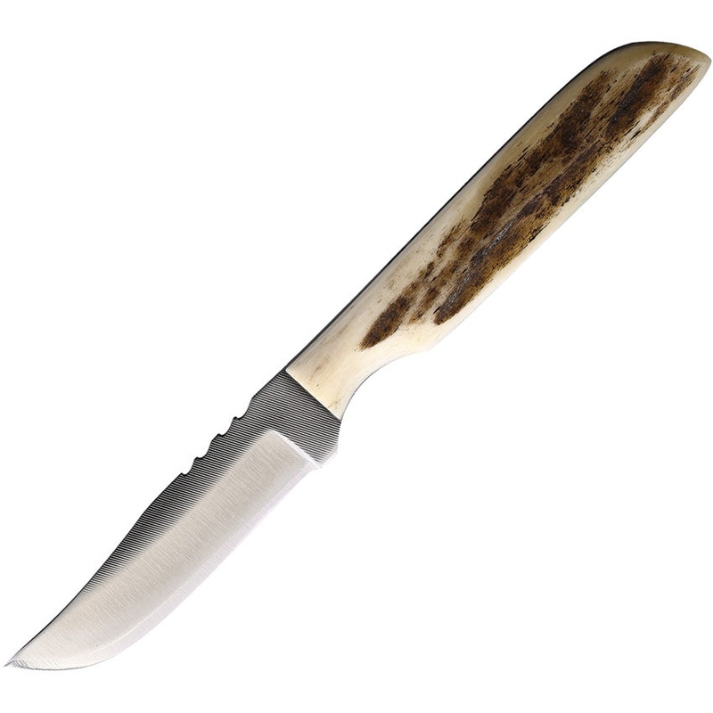 Anza Mini LJ Bone Clip Point Fixed Blade Knife w/ Leather Belt Sheath MLJB