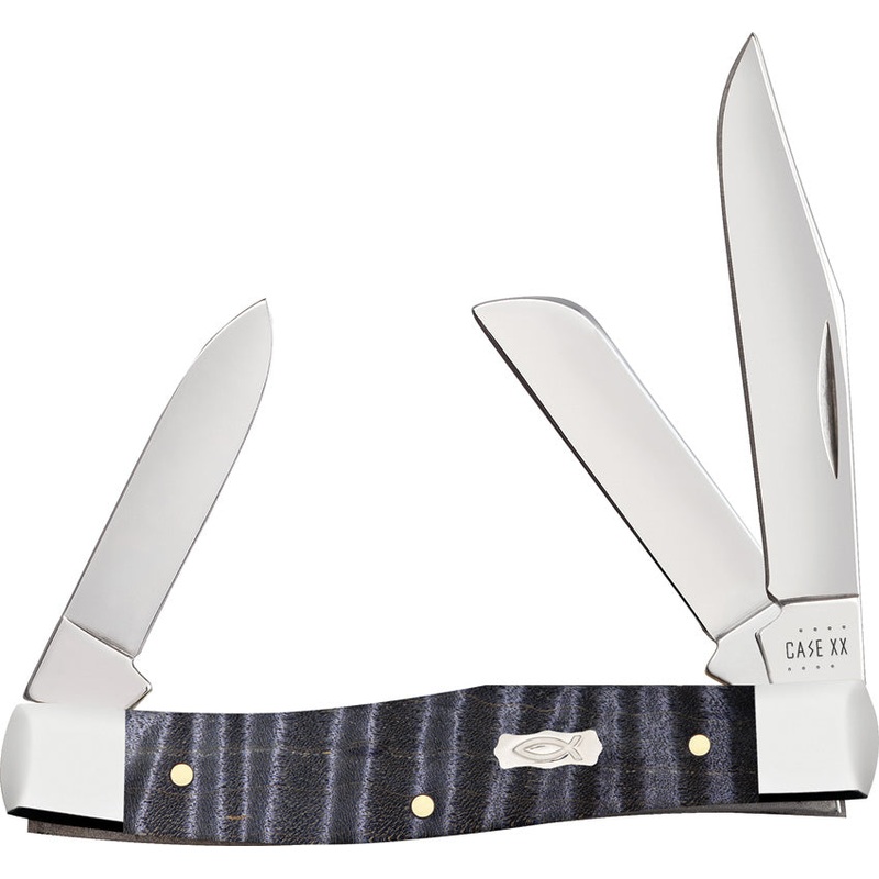 Case Cutlery Stockman Purple Curly Maple Folding Stainless Pocket Knife 80541