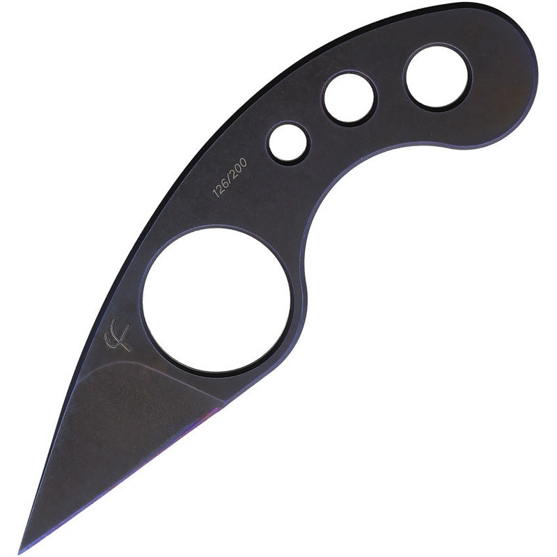 Fred Perrin La Griffe Black Titanium Steel Fixed Blade Knife w/ Sheath GT