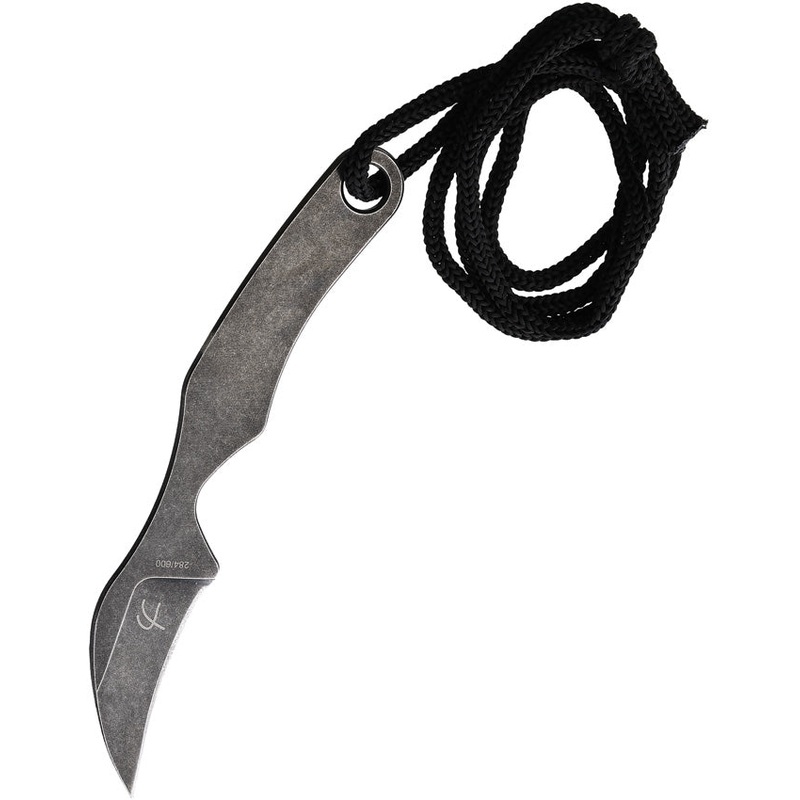 Fred Perrin Le Chestnut Grey Stainless Steel Fixed Blade Knife w/ Sheath 2102