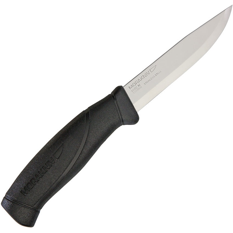 Mora Morakniv Companion Black Rubber Stainless Steel Fixed Blade Knife w/ Sheath 14201