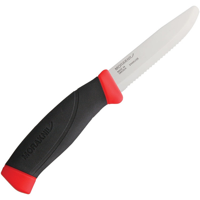 Mora Morakniv Companion F Rescue Red & Black Rubber Stainless Fixed Blade Knife 01020