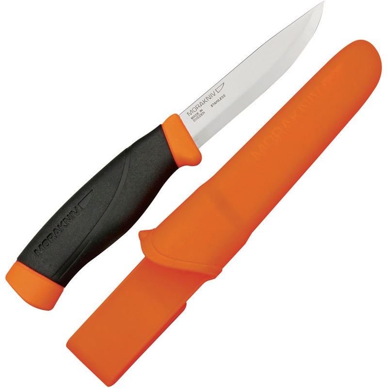 Mora Morakniv Companion HD Burnt Orange Synthetic Stainless Fixed Blade Knife 02214