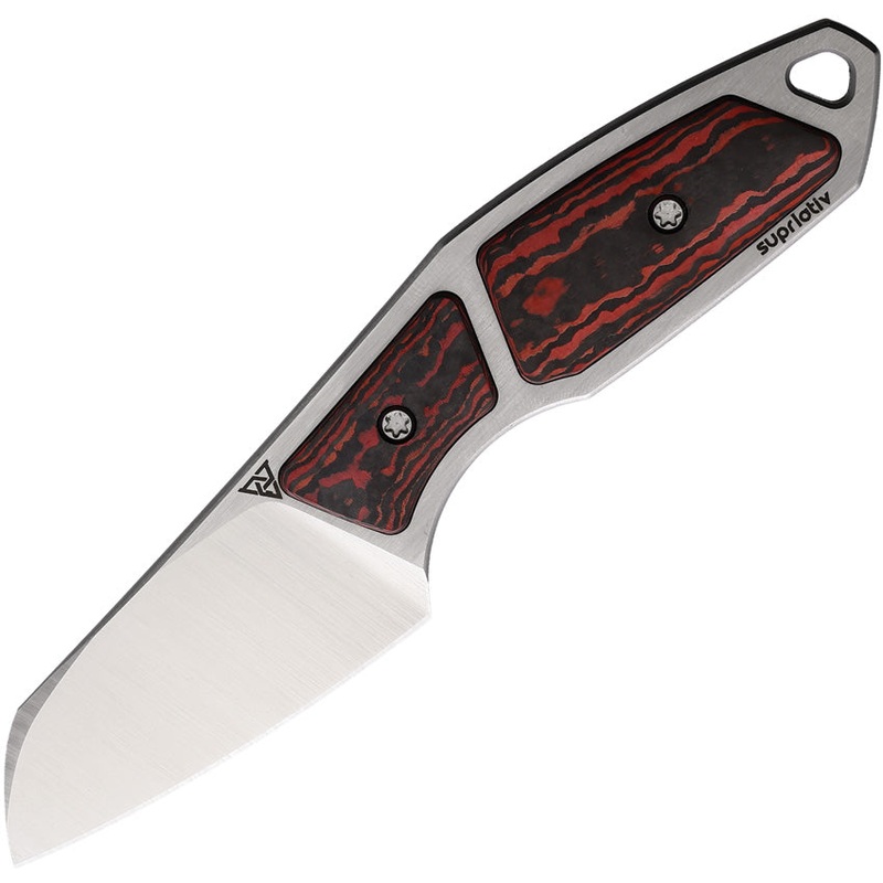 Suprlativ Hella Lava Flow Orange Carbon Fiber Bohler M390 Fixed Blade Knife 001
