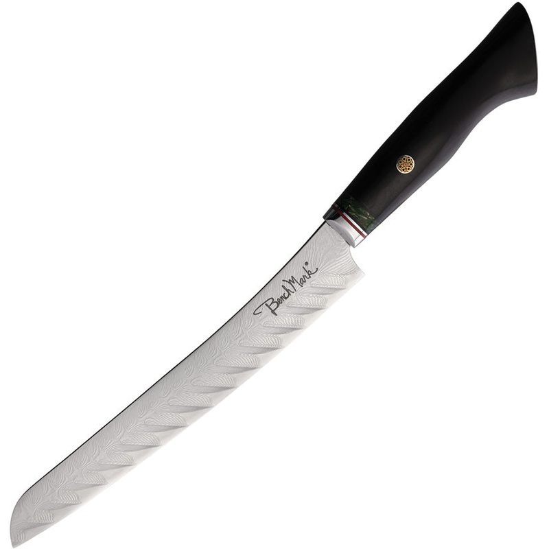 Benchmark Bread Damascus Black Rosewood Damascus Kitchen Knife 126   - On Sale