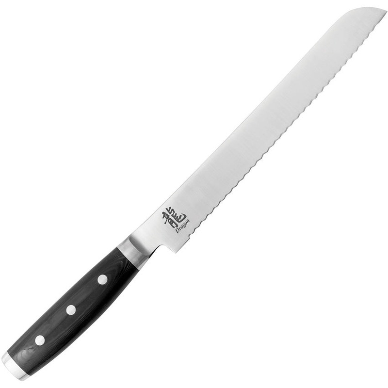 Dragon Apogee Bread Black Micarta CTS-BD1 Stainless Kitchen Knife 00802