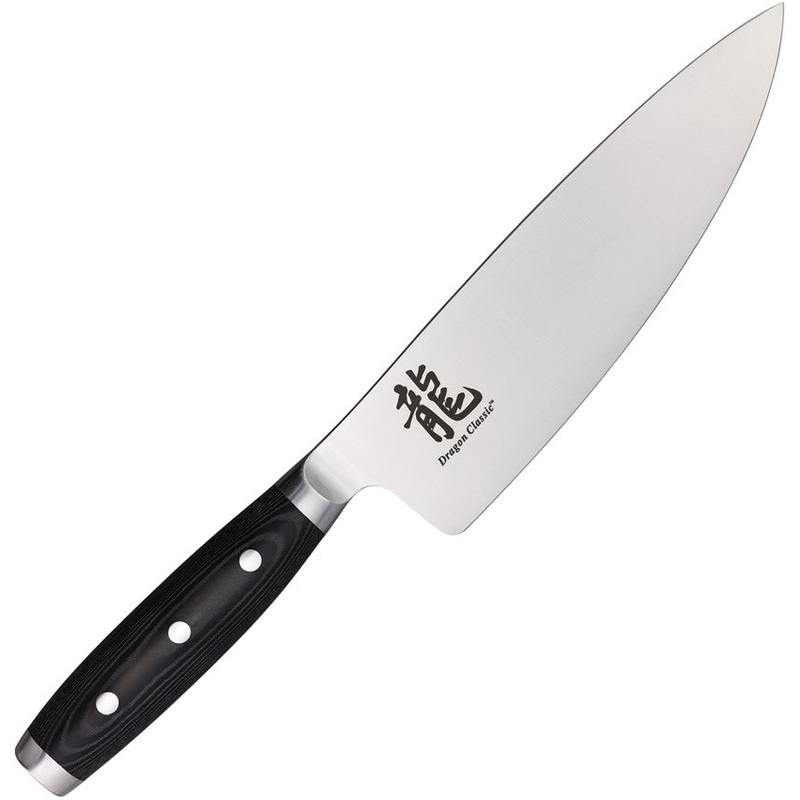 Dragon Apogee Chef's Black Micarta CTS-BD1 Stainless Kitchen Knife 00800