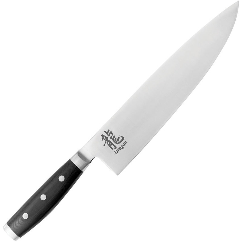 Dragon Apogee Chefs Black Micarta CTS-BD1 Stainless Kitchen Knife 00801