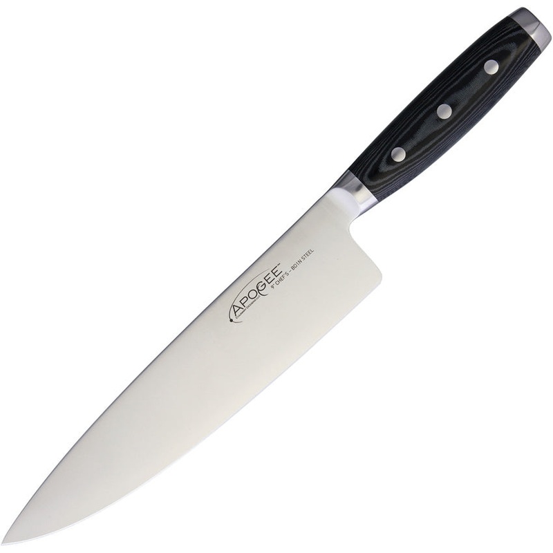 Dragon Apogee Chefs Black Micarta CTS-BD1 Stainless Kitchen Knife 00868