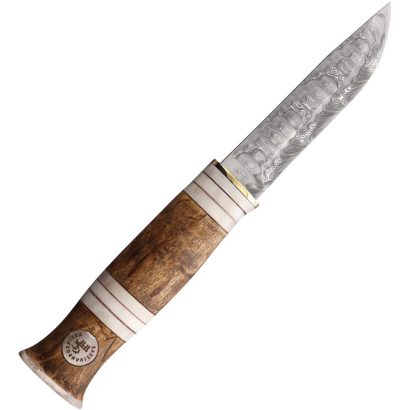Karesuando Kniven Nordic Light Hunter Birch Damascus Fixed Blade Knife 400807