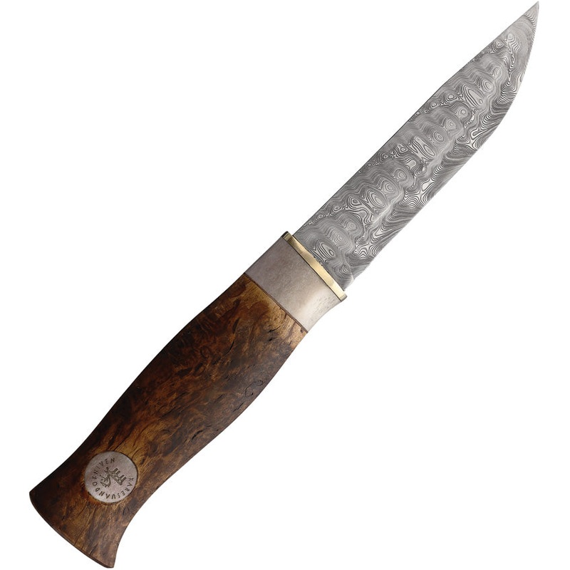 Karesuando Kniven Sami Kebne Nordic Light Wood Damascus Fixed Blade Knife 359007   - On Sale