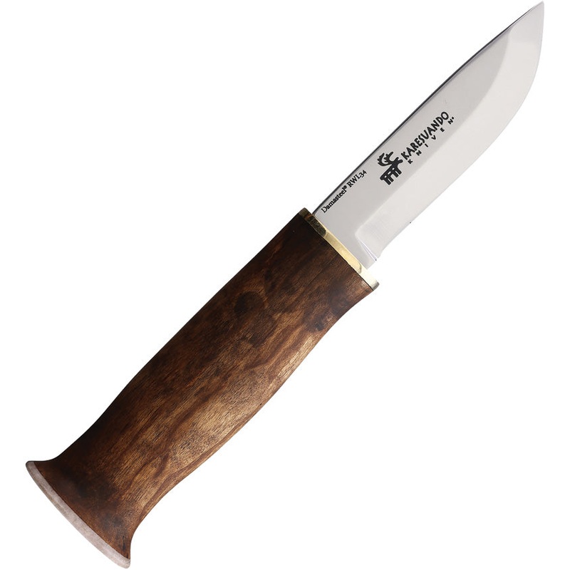 Karesuando Kniven Sami Nulpu Hunter Brown Birch RWl-34 Fixed Blade Knife 363002