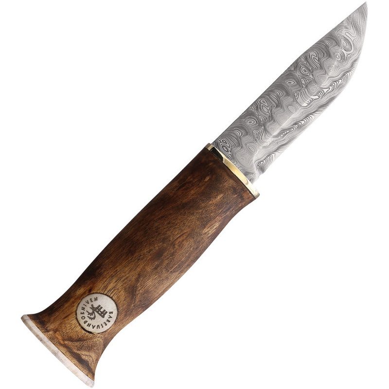Karesuando Kniven Sami Nulpu Nordic Light Wood Damascus Fixed Blade Knife 363007   - On Sale