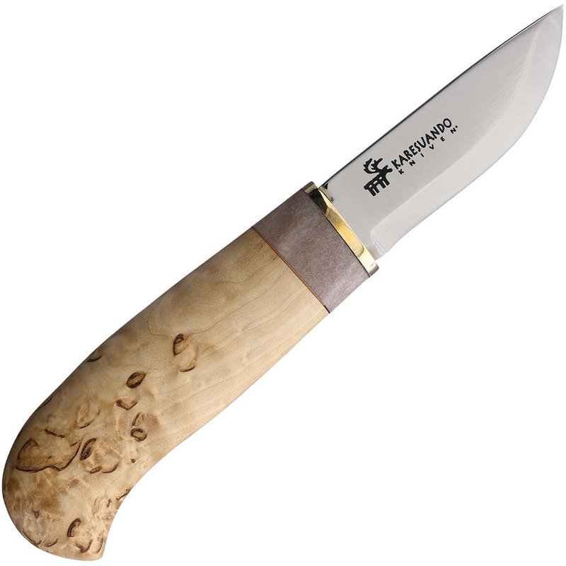 Karesuando Kniven Sami Winter Giron Tan Birch 5Cr13MoV Fixed Blade Knife 404600   - On Sale
