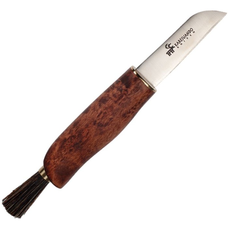 Karesuando Kniven Zwampe Mushroom Brown Birch 5Cr13MoV Fixed Blade Knife 370120   - On Sale