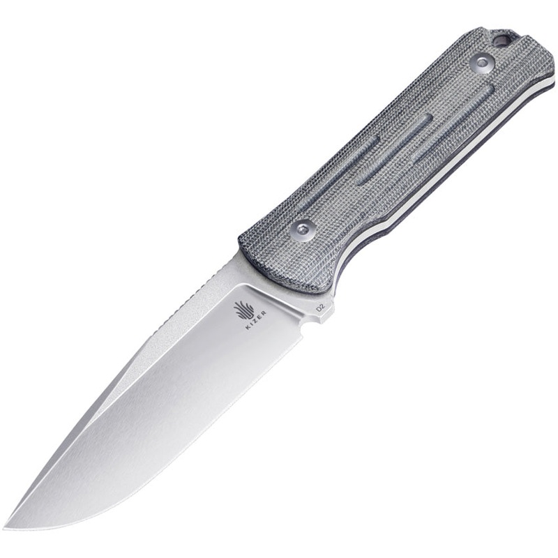Kizer Cutlery Justice II Black Micarta & G10 D2 Steel Fixed Blade Knife 1050A1