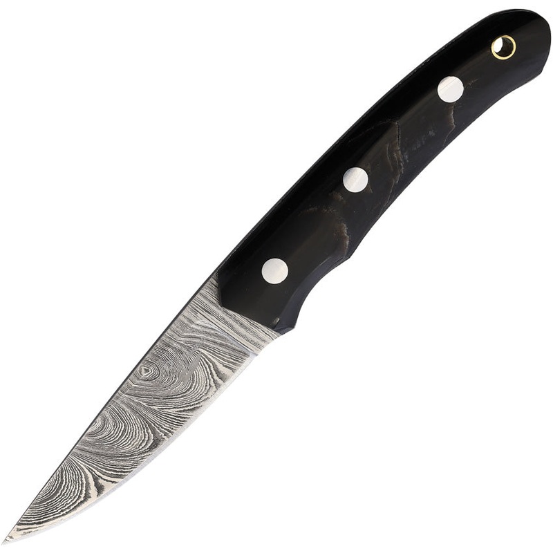 BenJahmin Knives Damascus Black Buffalo Horn Damascus Fixed Blade Knife 003- On Sale