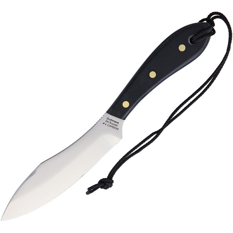 Grohmann Survival Black Micarta Carbon Steel Fixed Blade Knife w/ Sheath M4C