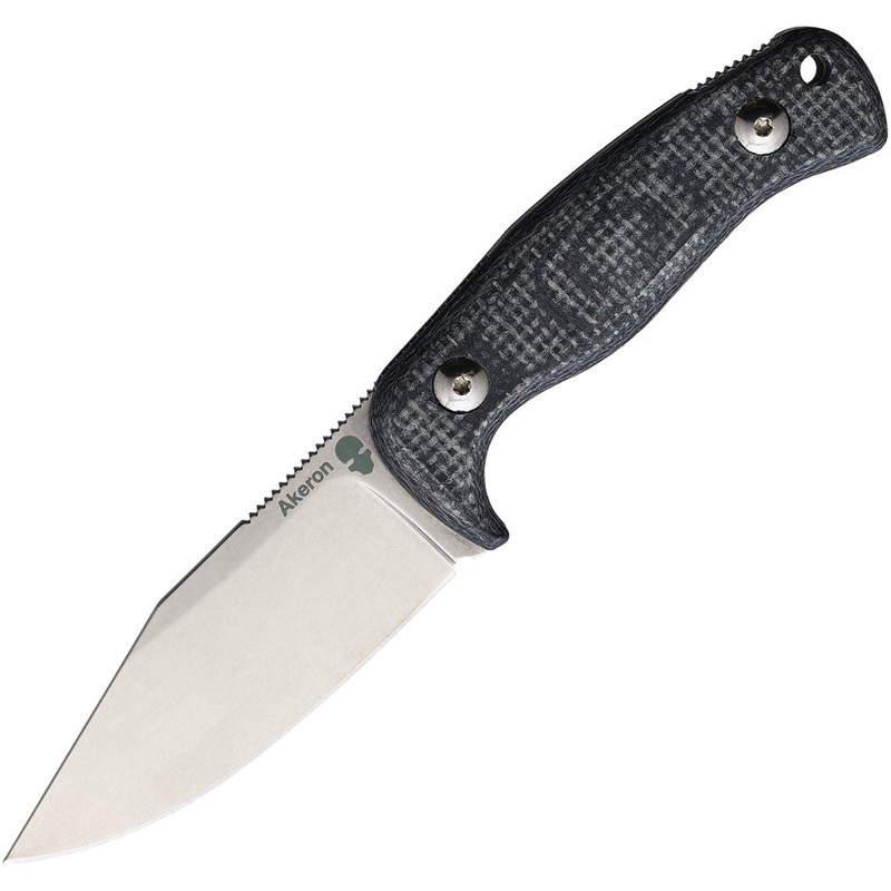 Akeron Eklipse Black Smooth Micarta Bohler N690 Steel Fixed Blade Knife 003MB