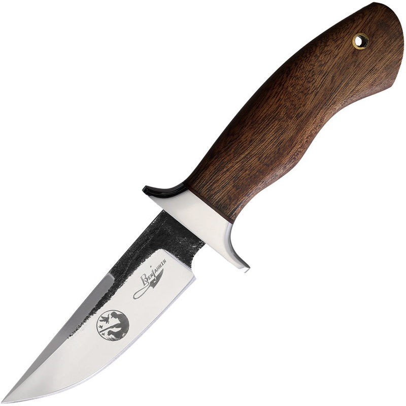 BenJahmin Knives Brute De Forge Hunting Wood Stainless Fixed Blade Knife 032   - On Sale