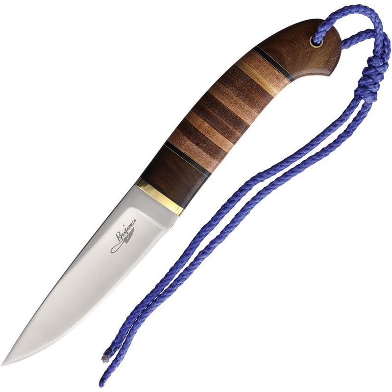 BenJahmin Knives Hunter Stacked Leather 440C Stainless Fixed Blade Knife 017