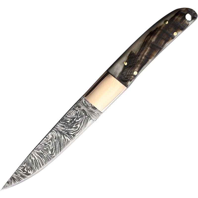 BenJahmin Knives Ram's Horn Damascus Steel Fixed Blade Knife 034