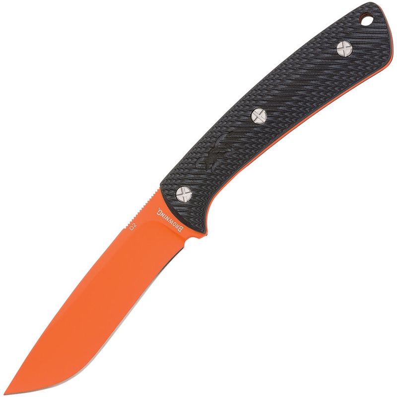 Browning Back Country Black G10 Orange D2 Steel Fixed Blade Knife 0522B