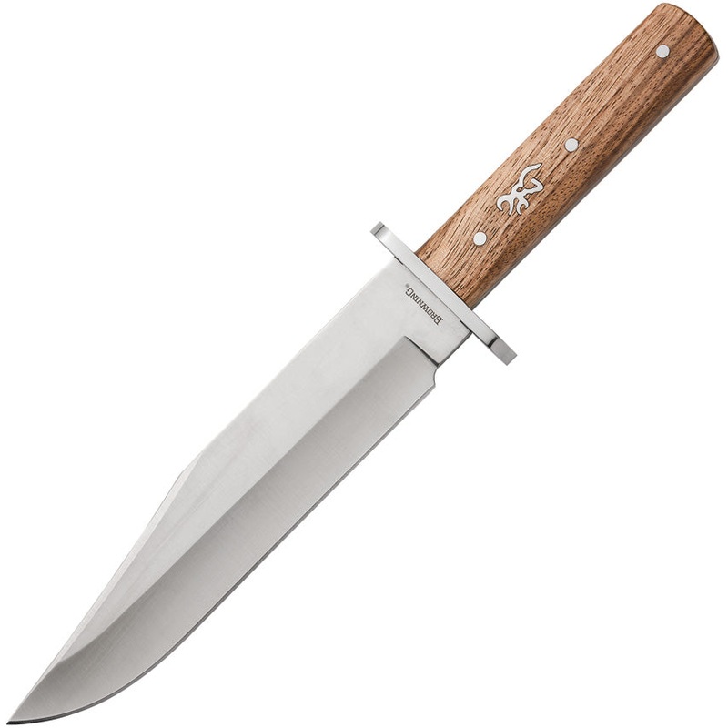 Browning Bowie Brown Wooden Stainless Steel Fixed Blade Knife 0920