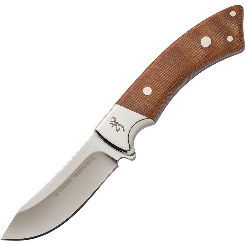 Browning Guide Series Skinner Brown Micarta 14C28N Fixed Blade Knife 0451