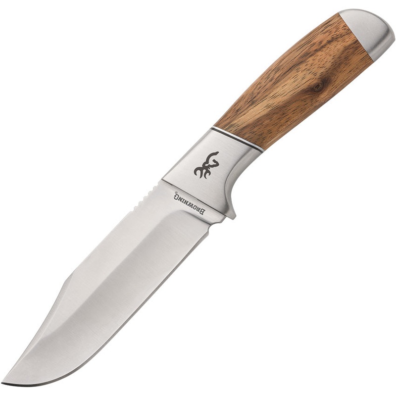 Browning Sage Creek Brown & Tan Zebrawood 9Cr18MoV Fixed Blade Knife 0537B