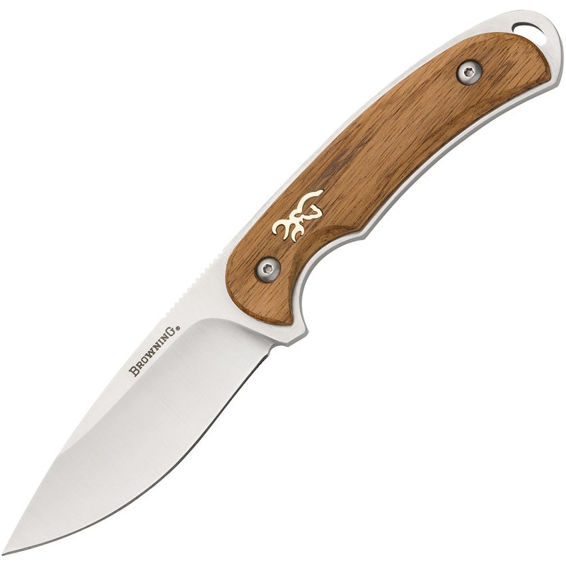 Browning Zebra Wood Brown & Tan Stainless 7Cr17MoV Fixed Blade Knife 0490