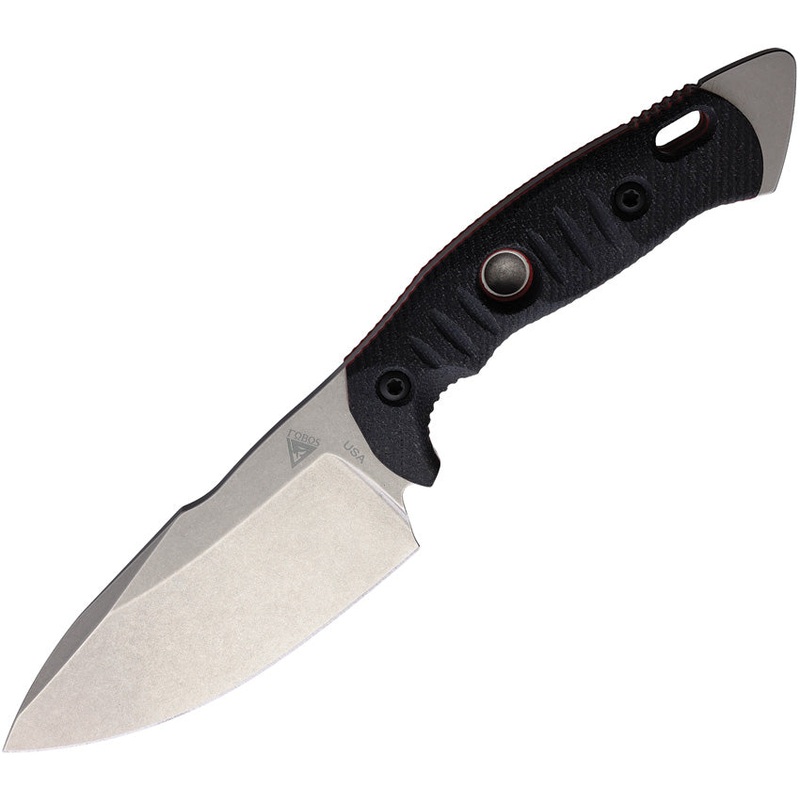 Fobos Knives Alaris Blk/Red Micarta Carbon Steel Fixed Blade Knife w/Sheath 034