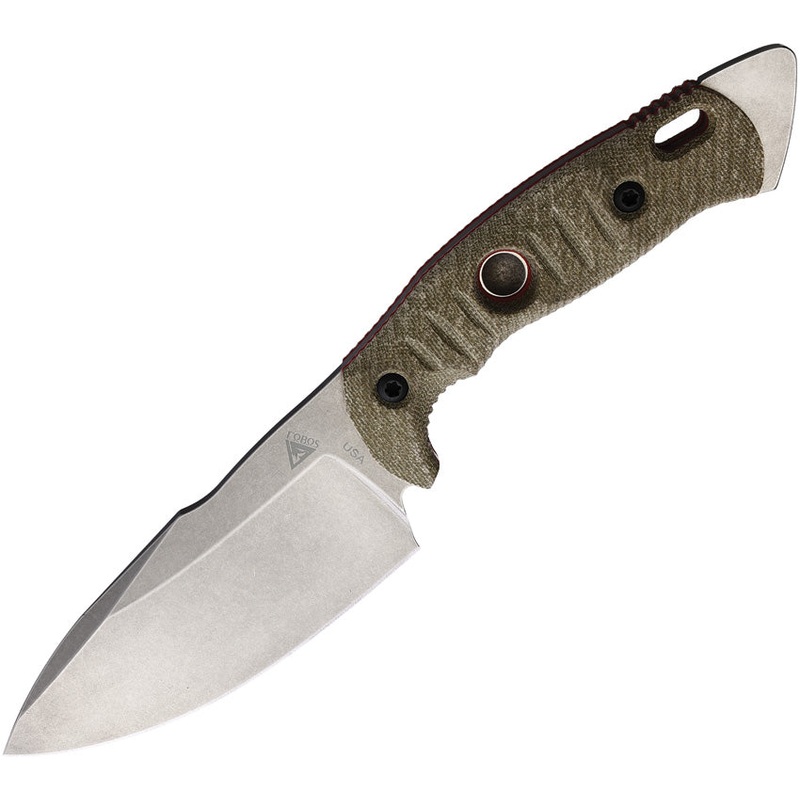 Fobos Knives Alaris Grn/Red Micarta Carbon Steel Fixed Blade Knife w/Sheath 038