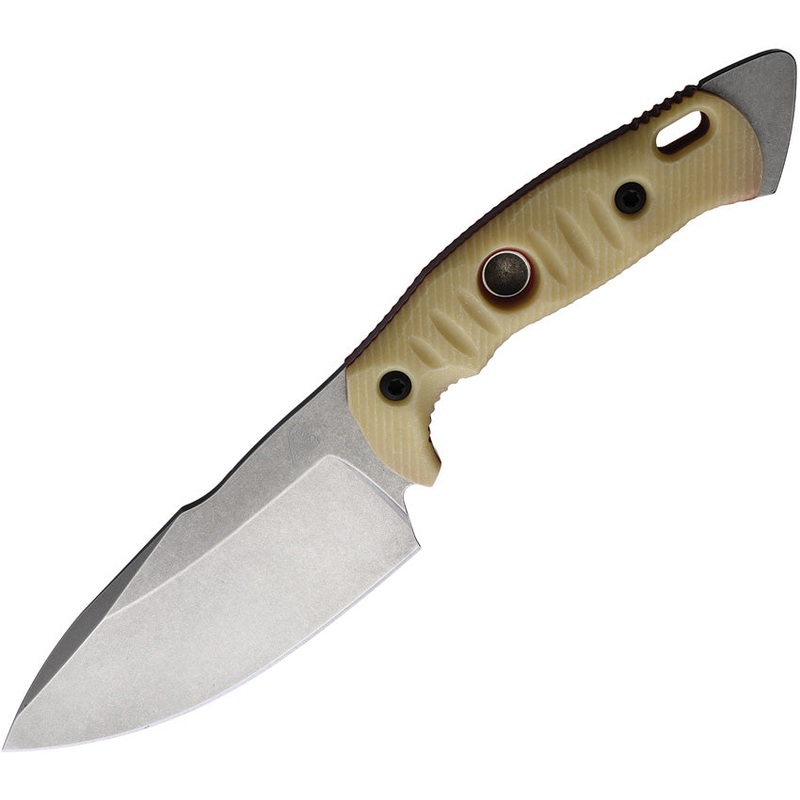Fobos Knives Alaris Ivr/Red Micarta Carbon Steel Fixed Blade Knife w/Sheath 042