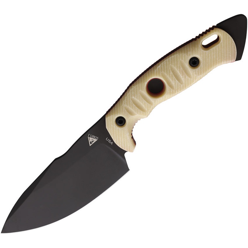 Fobos Knives Alaris Ivr/Red Micarta Carbon Steel Fixed Blade Knife w/Sheath 043
