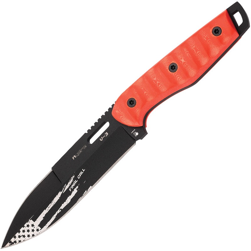 Hydra Knives Final Call III Orange Micarta Sleipner Steel Fixed Blade Knife S13  -On Sale