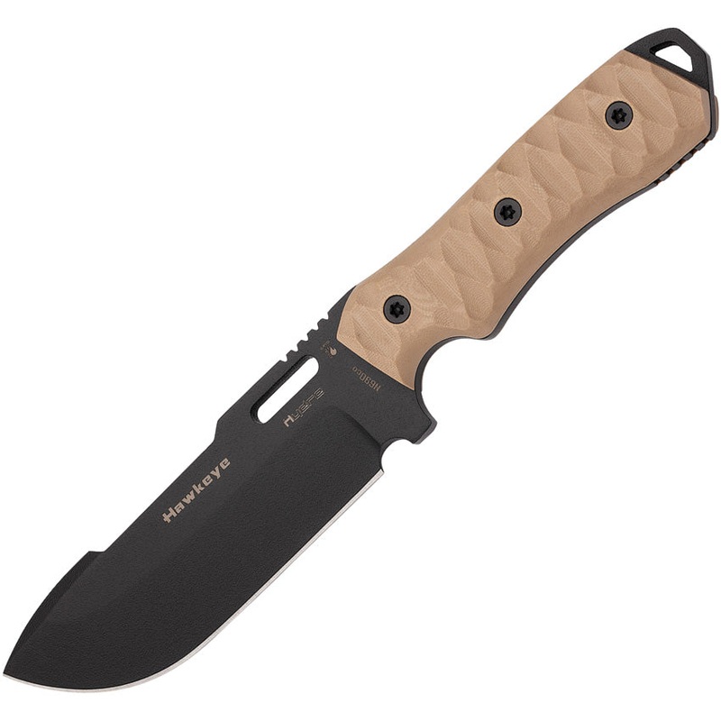 Hydra Knives Hawkeye Tan G10 Bohler N690Co Fixed Blade Knife w/ Belt Sheath S05
