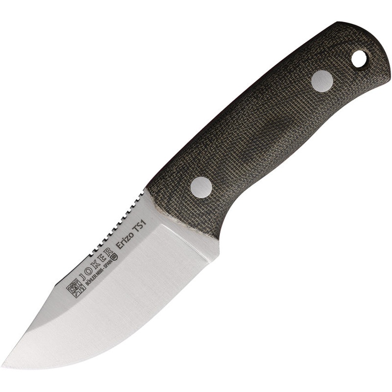Joker Erizo TS1 Green Micarta Bohler N695 Fixed Blade Knife w/ Belt Sheath CV81