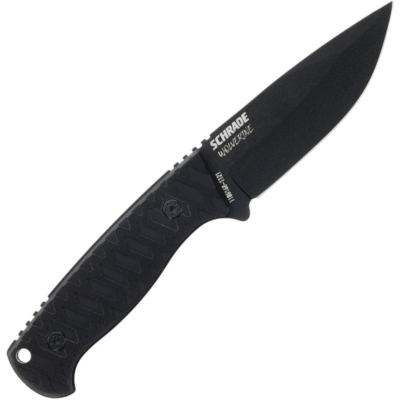 Schrade Bitterroot Black Smooth G10 AUS-10A Steel Fixed Blade Knife 1182520