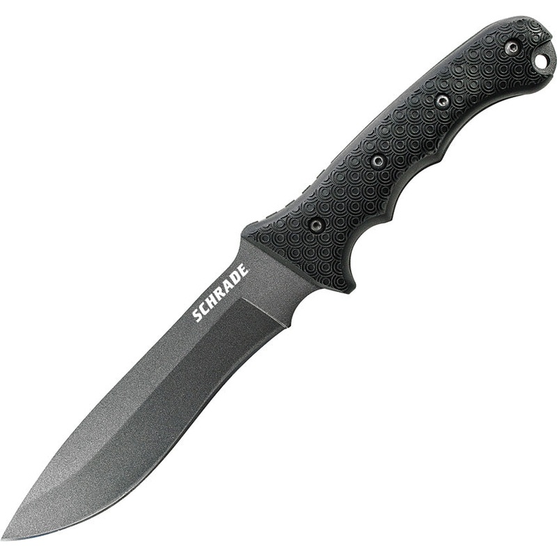 Schrade Extreme Survival Black Smooth Rubber Carbon Steel Fixed Blade Knife F9