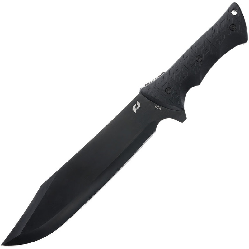 Schrade Leroy Black Smooth Rubber AUS-8 Steel Fixed Blade Knife 1182516