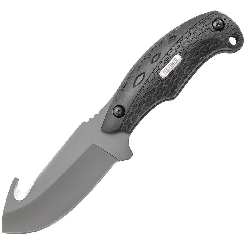 Schrade Old Timer Copperhead Guthook Rubber 7Cr17MoV Fixed Blade Knife 2143OTCP