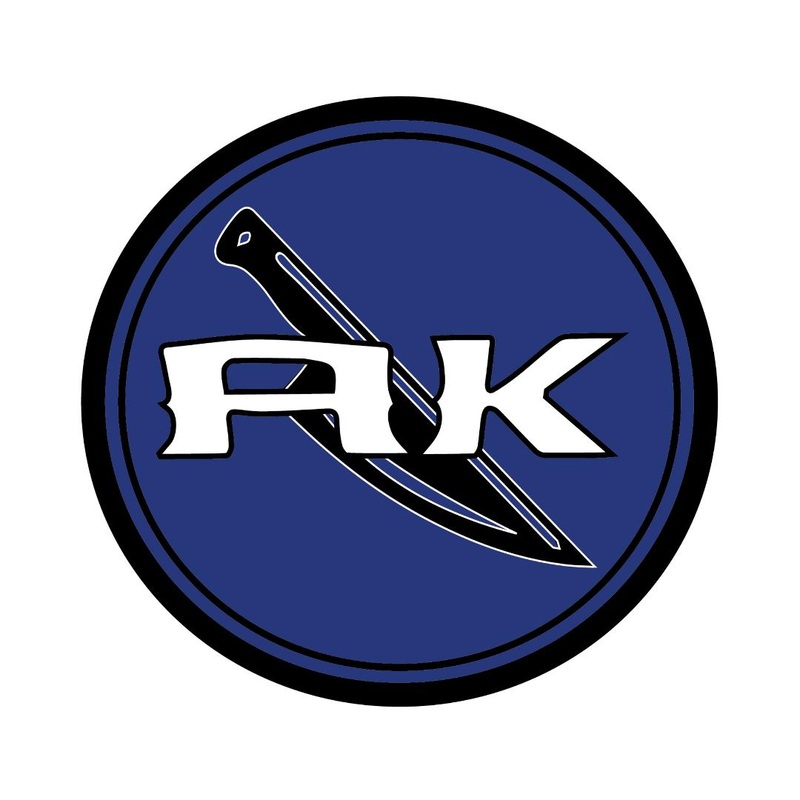 AK Atlantic Knife Black & Blue Logo Sticker STICKER1