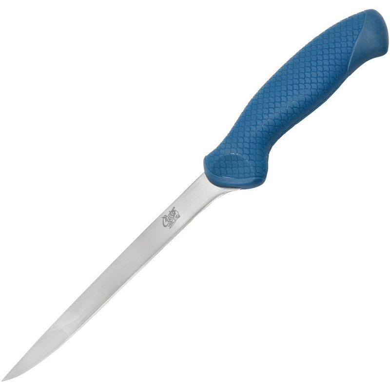 Camillus AquaTuff Fillet 7'' Blue Carbide Stainless Fixed Blade Knife 23064